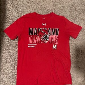 Under Armour Maryland Terrapins Football T-Shirt Men’s Medium Red